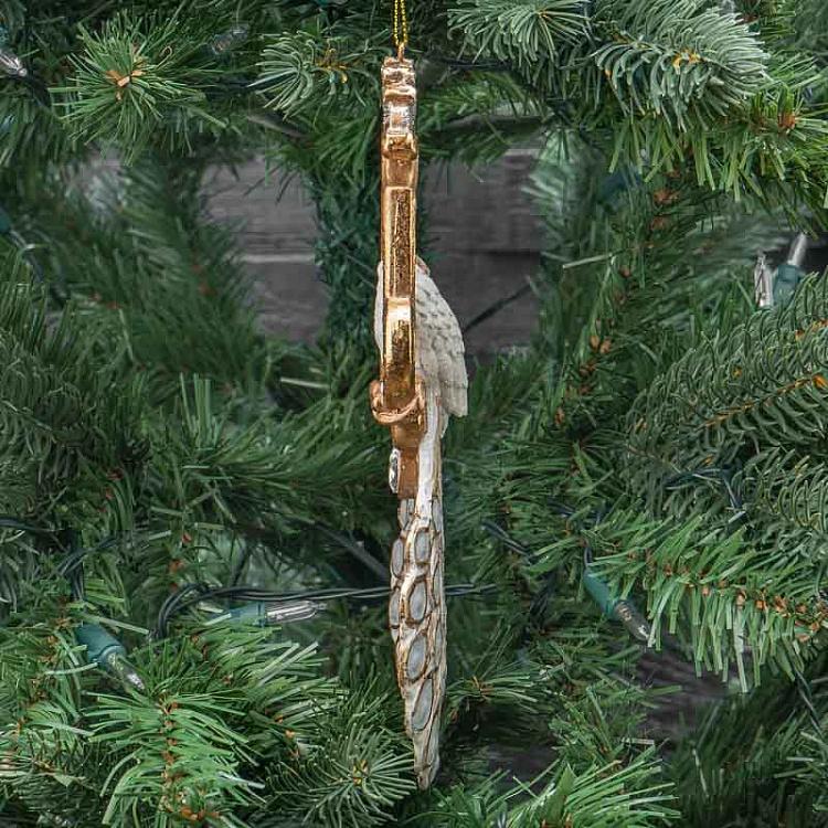 Ёлочная игрушка Павлин в рамке Peacock In Frame Cream/Gold 21,5 cm