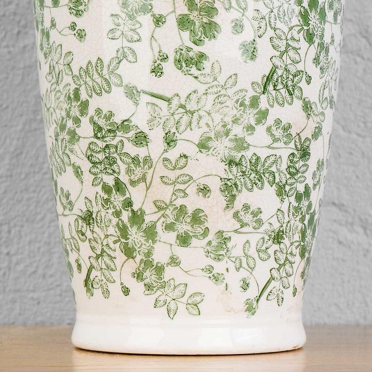Ваза с узором из зелёных цветов, L Flower Vase Large Green