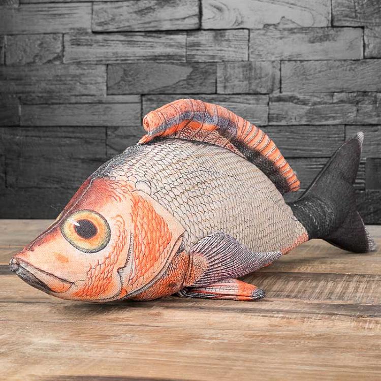 Декоративная подушка оранжево-зелёная Рыба Orange And Green Fish Cushion Real