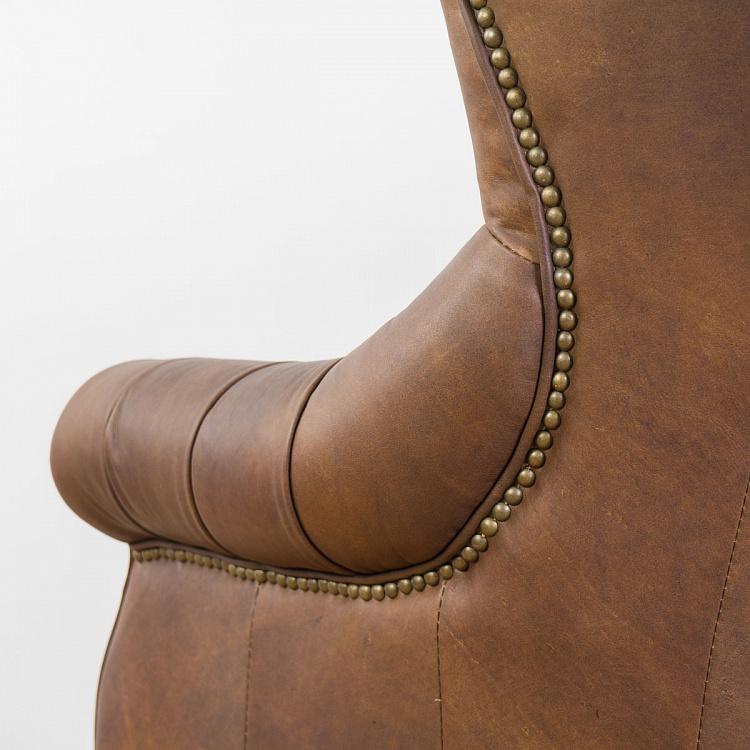 Рабочее кресло Канцлер, красно-коричневое дерево Chancellor Armchair, Red Brown Wood D