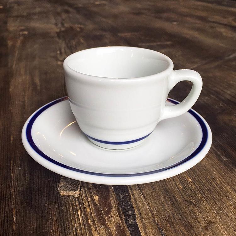 Кофейная пара Синяя полоска Filo Blue Coffee Cup And Saucer