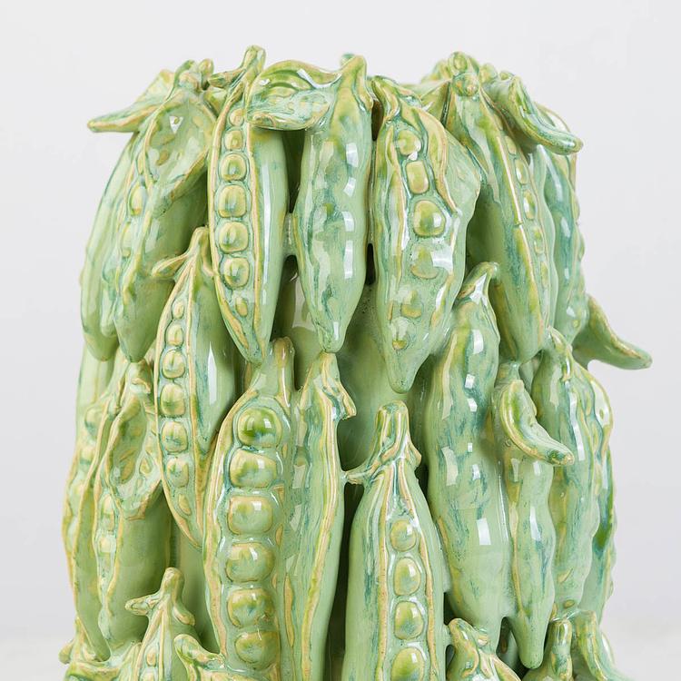 Зелёная узкая ваза Стручки гороха Peapod Green Vase Thin