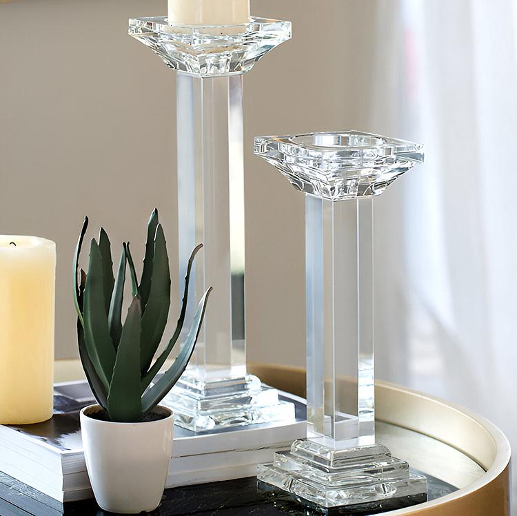 Хрустальный подсвечник Леон  Leon Crystal Pillar Candle Holder