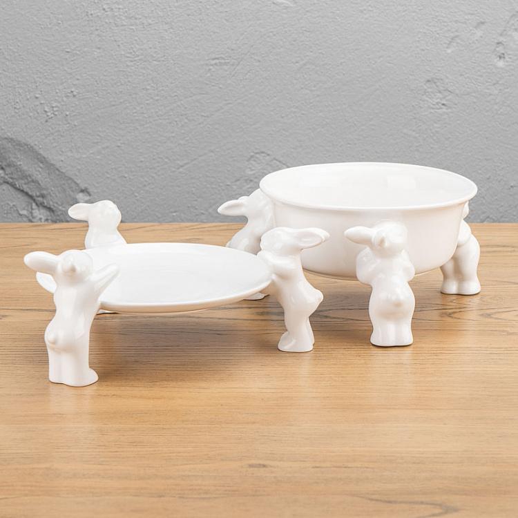 Сервировочная подставка-тортовница Кролики-воришки Plate For Sweets Rabbits Thieves