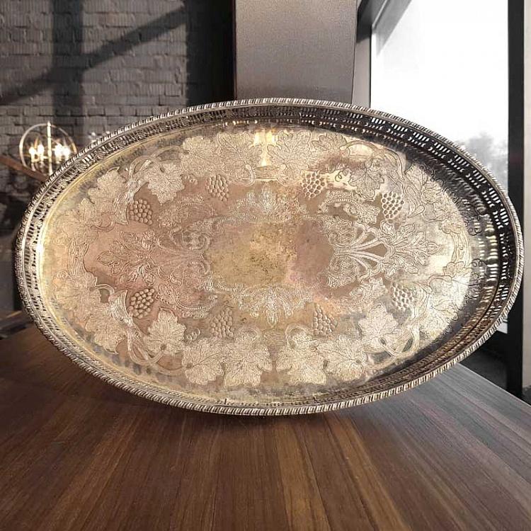 Винтажный серебряный поднос 8 Vintage Old Silver Plate 8