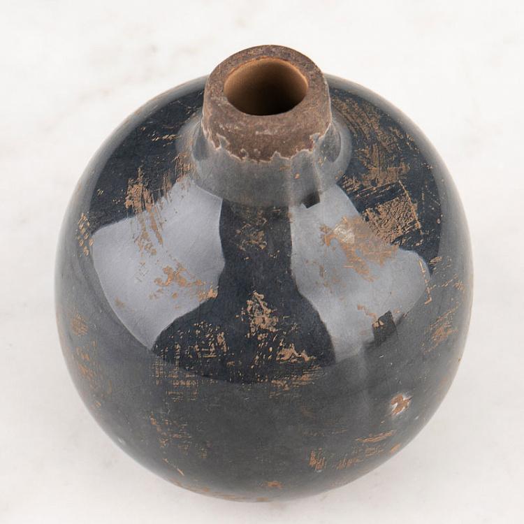 Керамическая тёмно-серая мини-ваза Ceramic Vase Grey And Black Mini