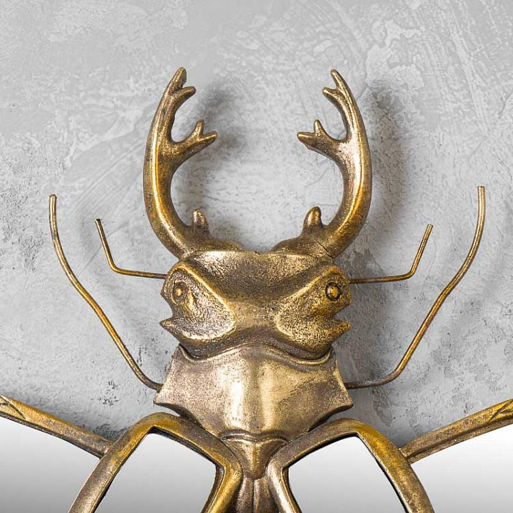 Настенное украшение с зеркалами Жук-олень Stag Beetle With Wings Wall Deco With Mirrors