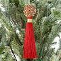 Новогодняя подвеска Bead Ball Pendant With Red Tassel 16 cm