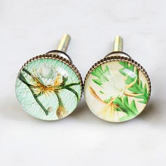 Set Of 2 Knobs Floral