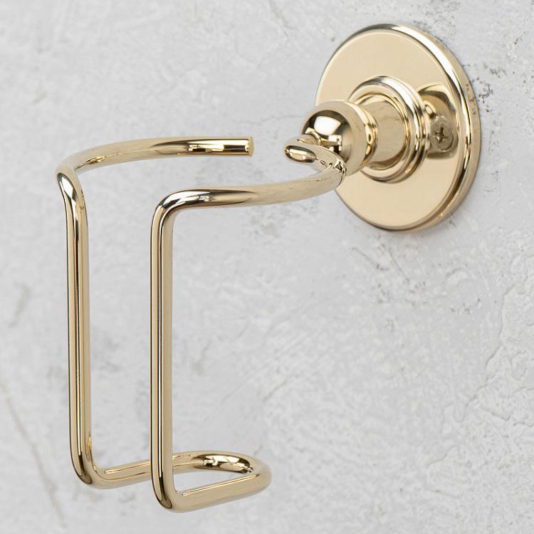Настенный белый стакан для зубных щёток в подставке золотого цвета Tumbler Holder Gold