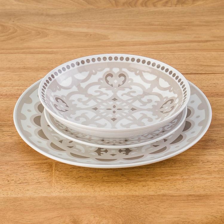 Набор из трёх тарелок Коричневая луна Set Of 3 Plates Moon Brown