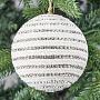 Ёлочная игрушка Rhinestones Striped Ball White 10 cm