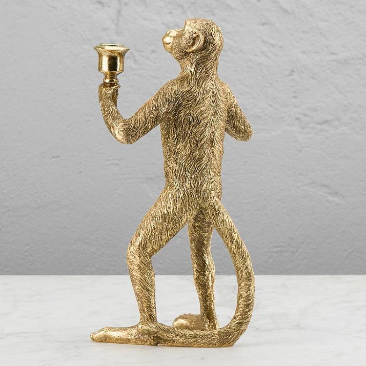 Золотой подсвечник Обезьяна Monkey Candle Holder Gold