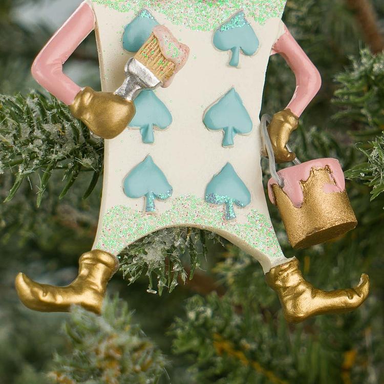 Набор из двух ёлочных игрушек Игроки в карты Set Of 2 Playing Card Men Pink Blue 10 cm