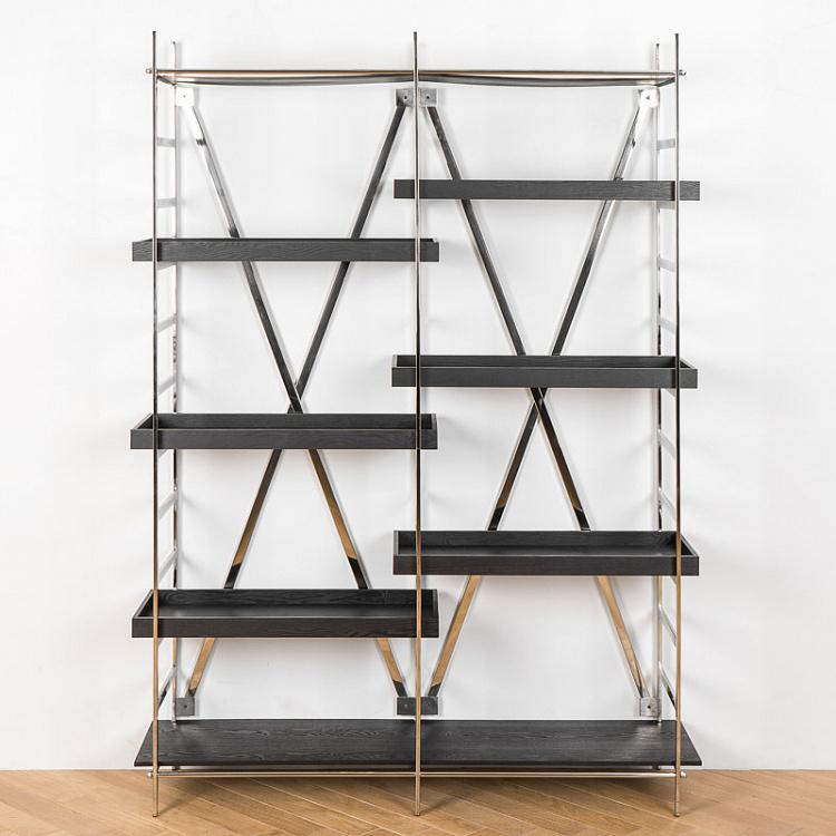 Стеллаж Марина, тёмное дерево Marina Etagere, Matt Black Wood RM