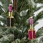 Набор из 2-х ёлочных игрушек Set Of 2 Glass Lipsticks Gold Pink Black 11 cm