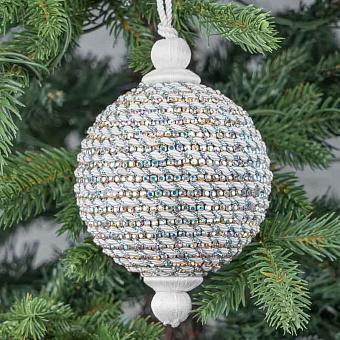 Striped Ball White And Silver 15 cm