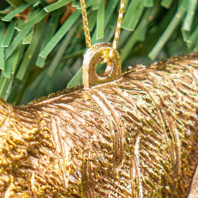 Ёлочная игрушка Золотой тигр Hanger Tiger Gold 14 cm