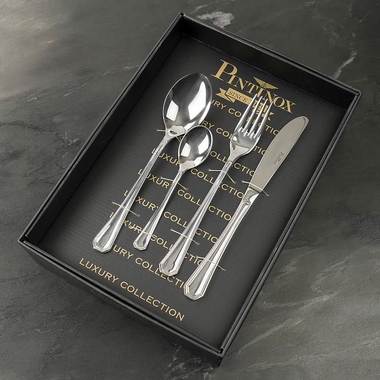 Набор Америка из 24 столовых приборов на 6 персон по 4 предмета в подарочной коробке Лакшери Set Of 24 Cutlery Pieces America Luxury Box