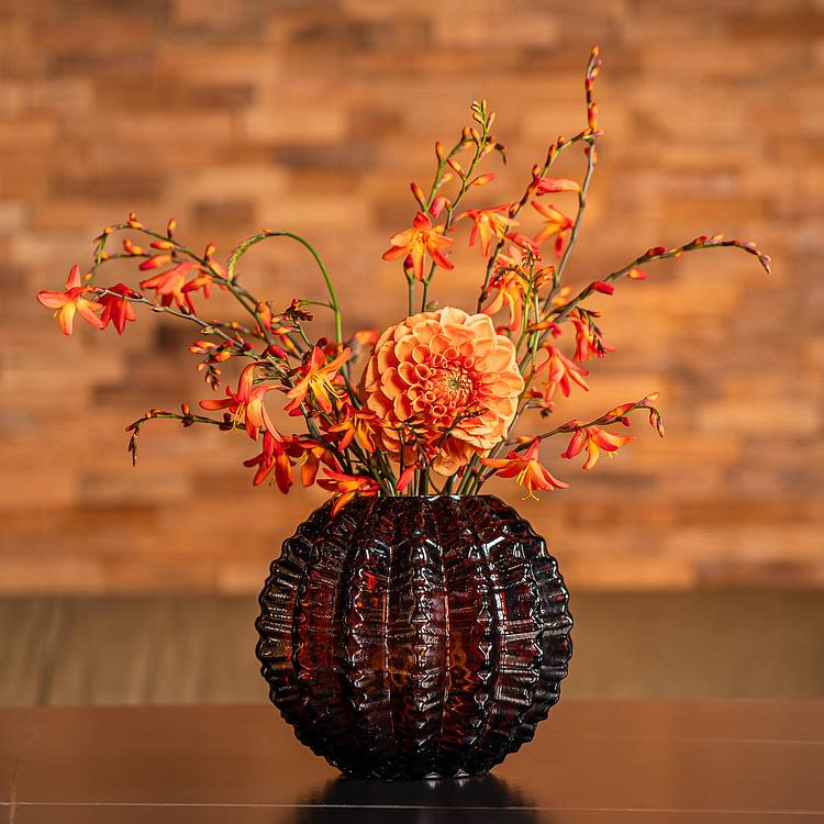 Ваза янтарного цвета Кактус, S Cactus Shape Amber Glass Vase Small