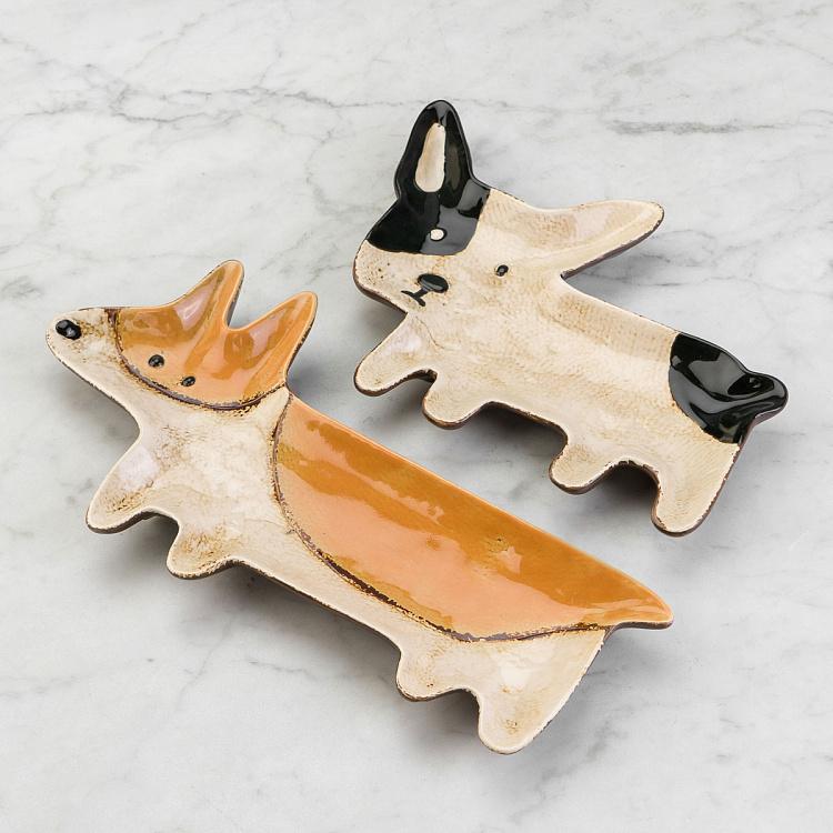 Набор из двух сервировочных блюд Собачки Set Of 2 Dog Dishes