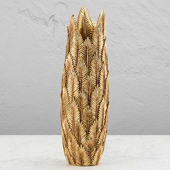Tropical Leaf Vase Tall Gold