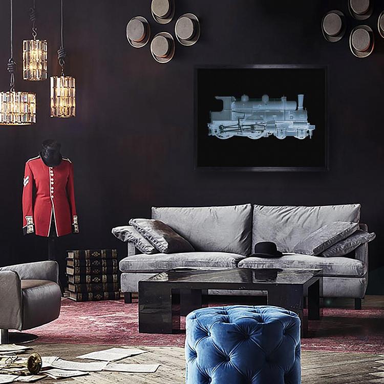 Картина-принт в раме Локомотив Рентгеновский Фото Locomotives Train Xray Flat