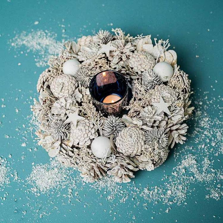 Новогодний венок с шарами и звёздами Balls And Stars Wreath 30 cm