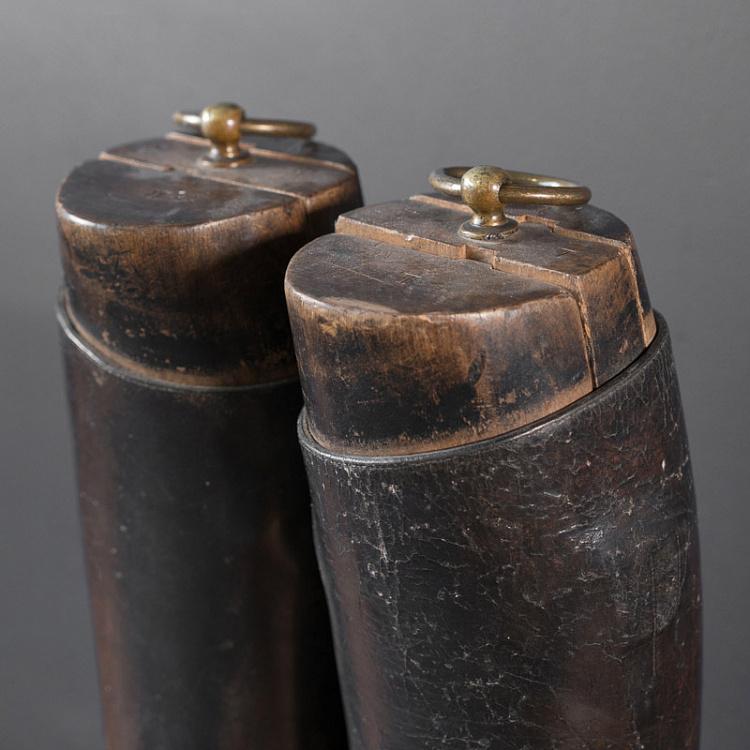 Винтажные сапоги для верховой езды 2 Vintage Black Riding Boots With Shoe Lasts 2