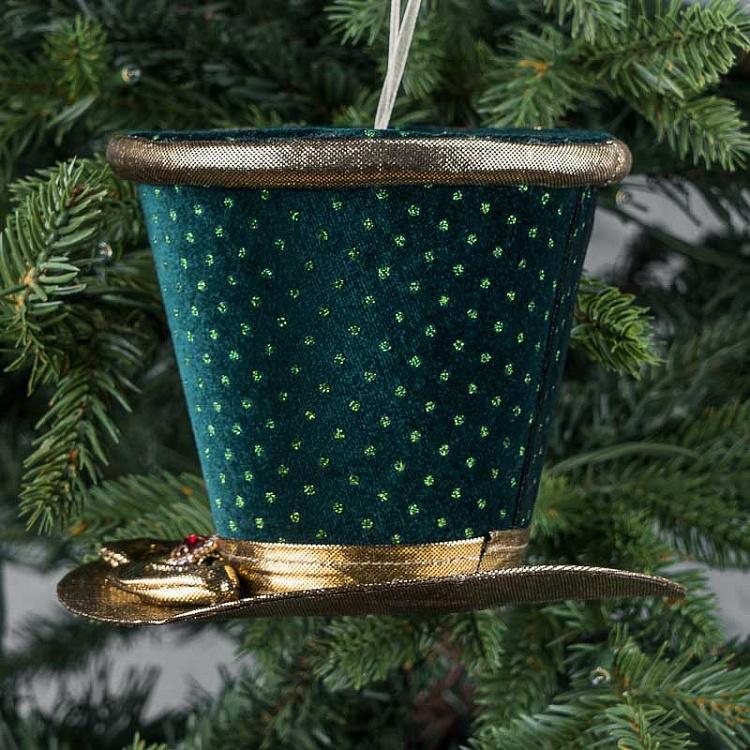 Ёлочная игрушка Золотисто-зелёный цилиндр Cylinder Green Gold