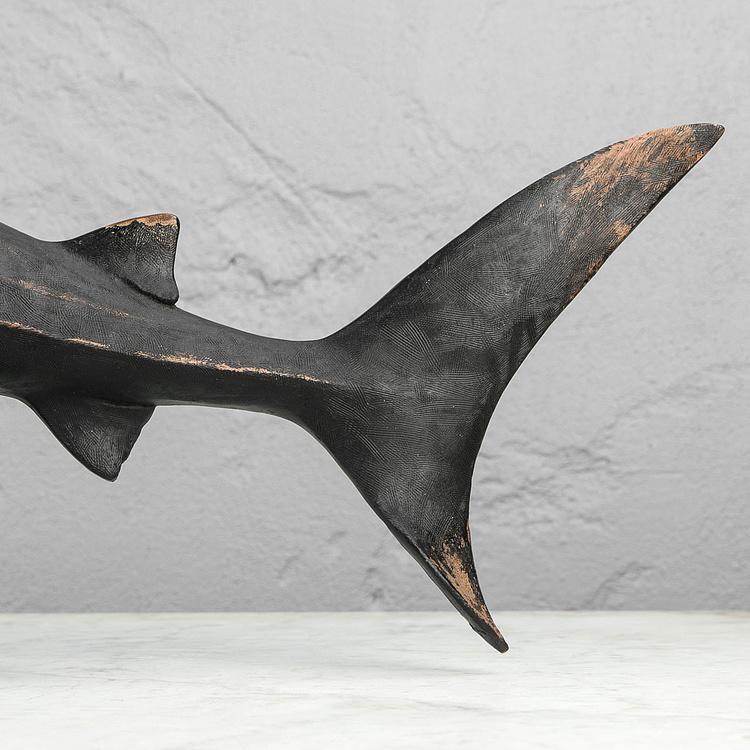 Статуэтка на подставке Чёрная акула, L Black Shark On Metal Base Large