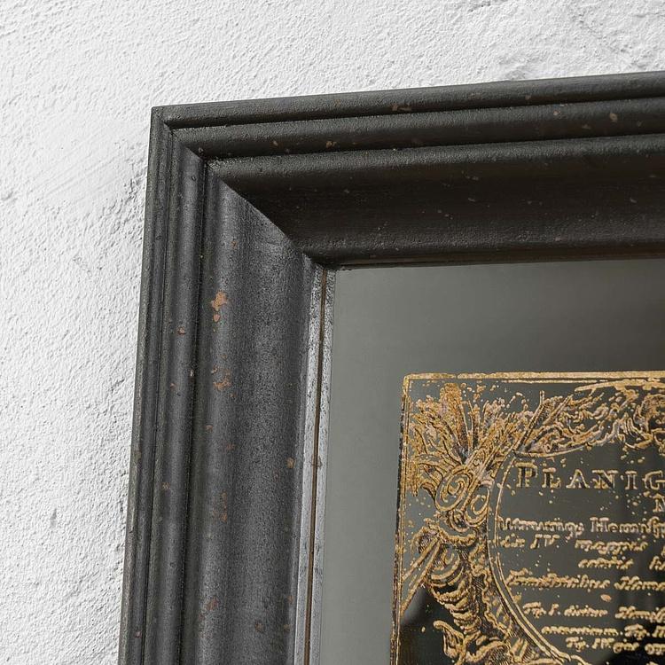 Зеркальная картина с Земными полушариями Mirrored Wall Art Hemispheres