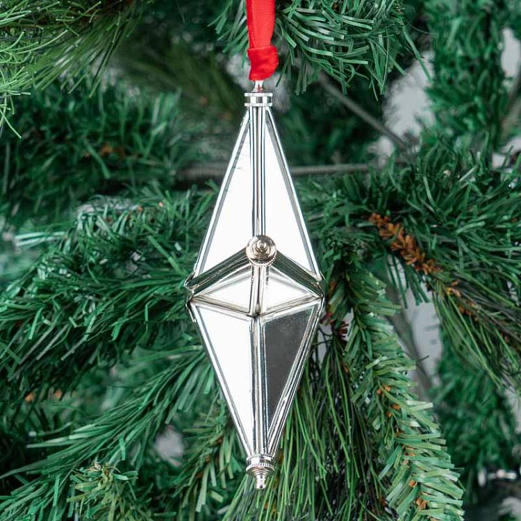 Ёлочная игрушка Звезда c зеркальными гранями, S Small Hanging Star With Mirrors Faces 12 cm