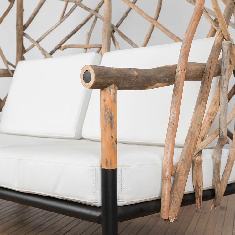 Двухместный диван Аутлайн c подушками F243G Outline Driftwood 2 Seater Wing Chair With Cushions