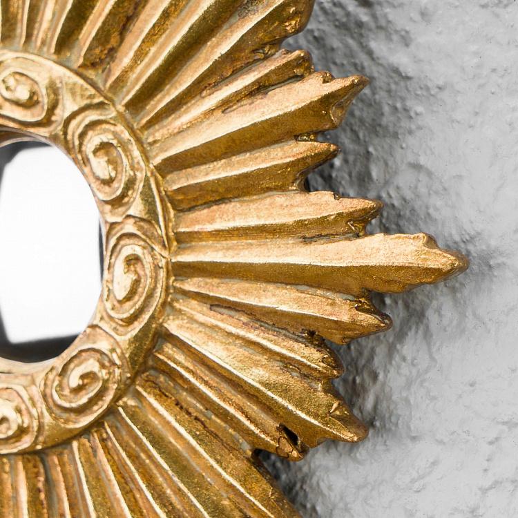 Выпуклое зеркало Золотое солнце с завитушками Sun Gold And Loops Mirror