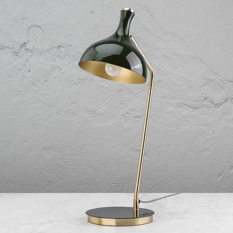 Оливково-золотая настольная рабочая лампа Olive Green And Gold Desk Lamp