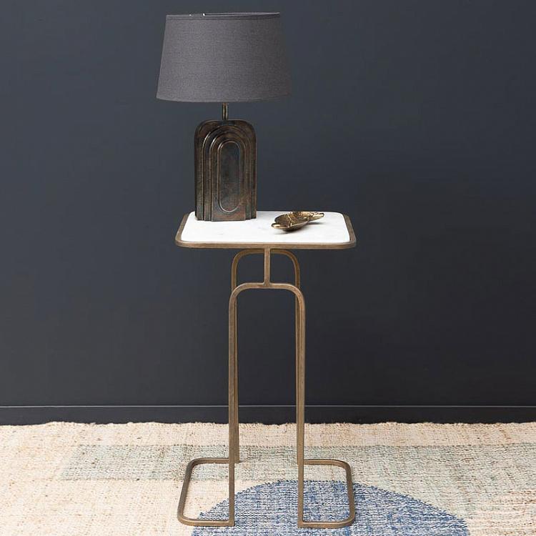 Прикроватный столик с мраморной столешницей Вагнер Wagner Marble Top Side Table