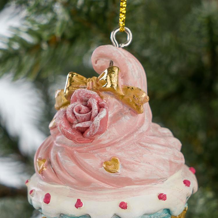 Набор из двух ёлочных игрушек Капкейки для леди Set Of 2 Smiling Lady Cupcakes 7 cm