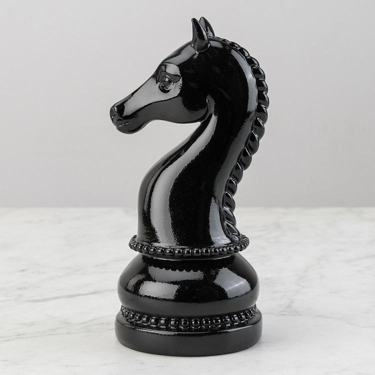 Статуэтка Шахматная фигура Конь Chess Horse Shiny Black