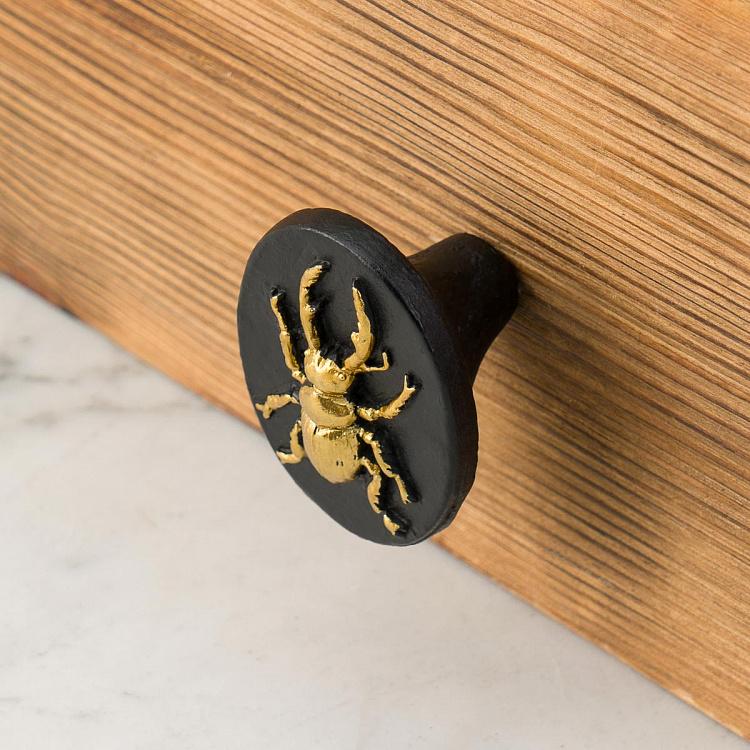 Набор из двух мебельных ручек Золотистые жуки Set Of 2 Insects Knobs