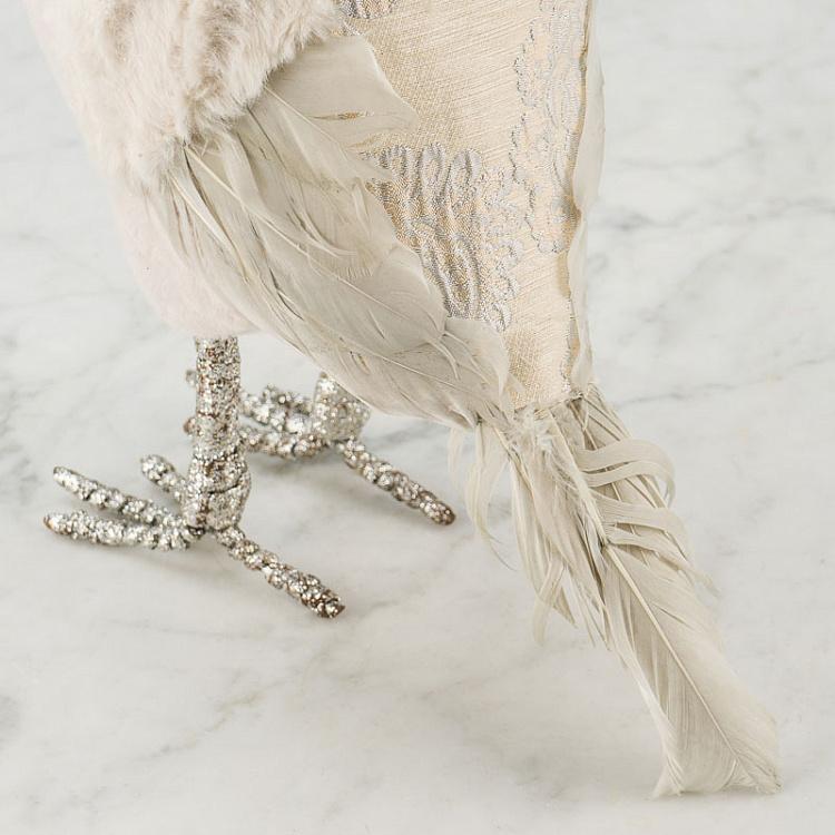 Новогодняя фигурка Сова с блёстками 2 Owl With Sparkles Head Left 34 cm