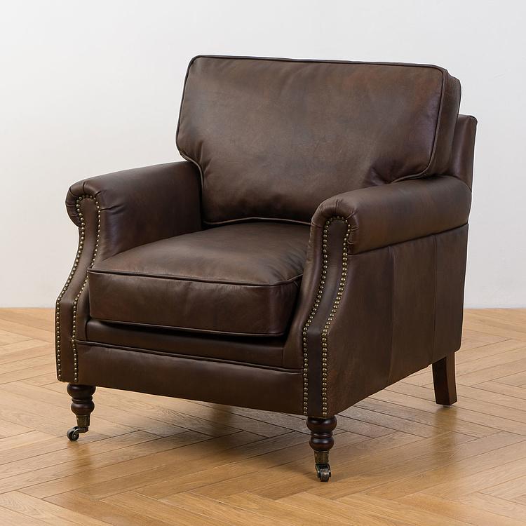Кресло Джон, красно-коричневые ножки John Armchair, Red Brown Wood D
