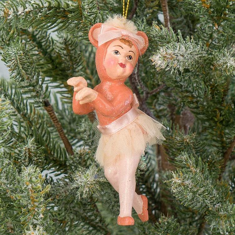 Набор из двух ёлочных игрушек Мышки из балета Щелкунчик Set Of 2 Nutcracker Ballerinas Mouse Pink 13 cm