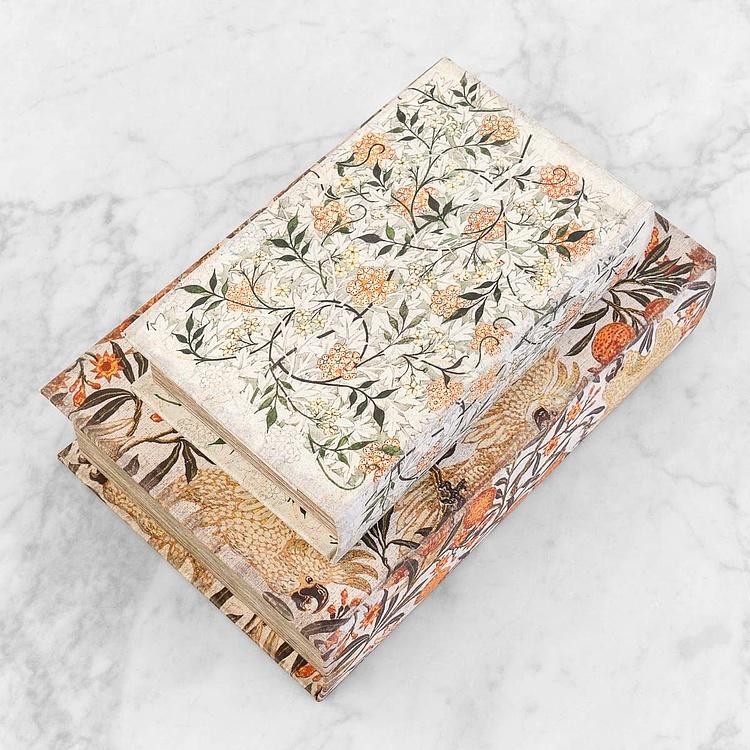 Набор из двух шкатулок Попугаи и цветы Set Of 2 Book Boxes Parrots And Flowers