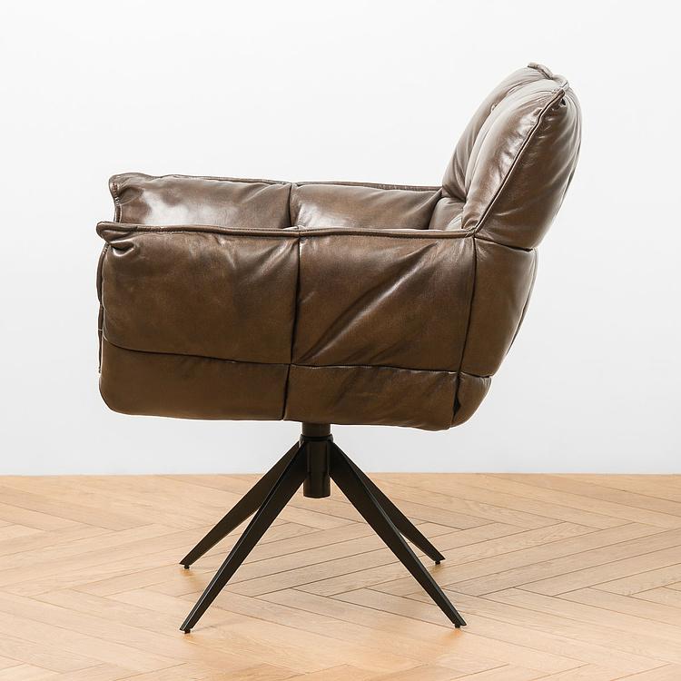 Вращающееся кресло Центр, чёрные матовые ножки Center Swivel Armchair, Black Matt Metal RM