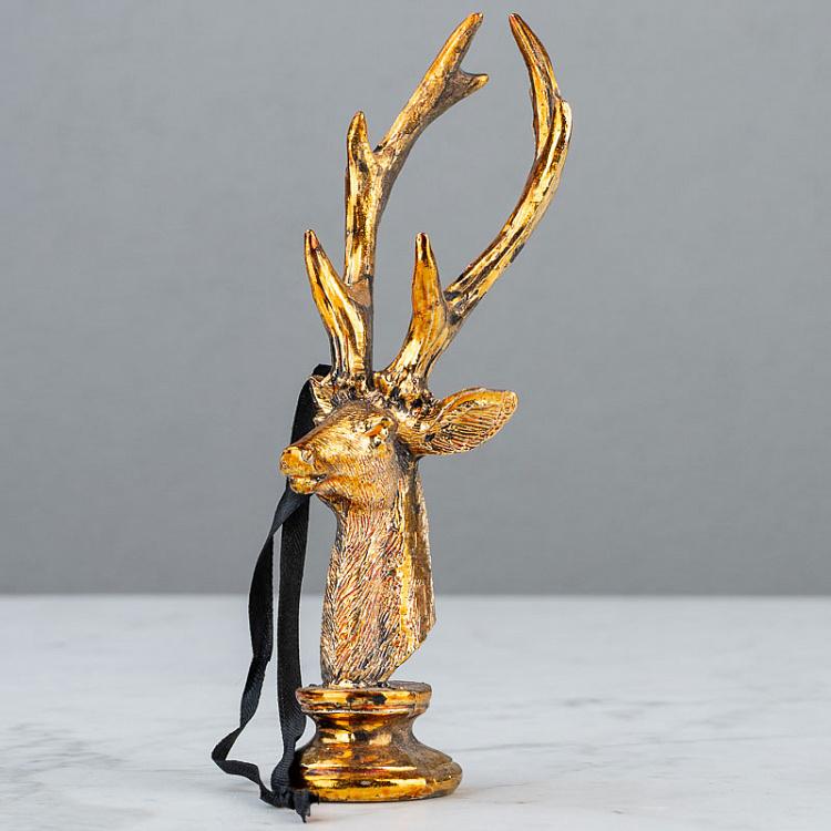 Ёлочная игрушка Бюст оленя золотого цвета, L Deer Bust Gold 20 cm