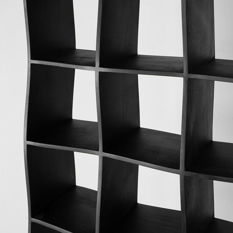 Чёрный стеллаж из дерева манго Бриз Brise Black Bookcase