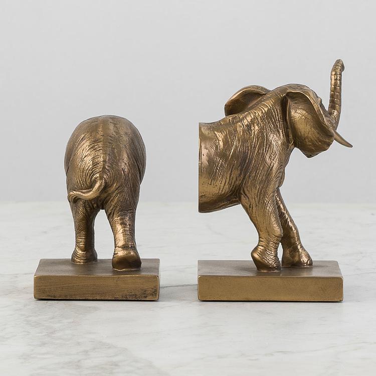Набор из двух держателей для книг Медный слон Bookend Сopper Elephant