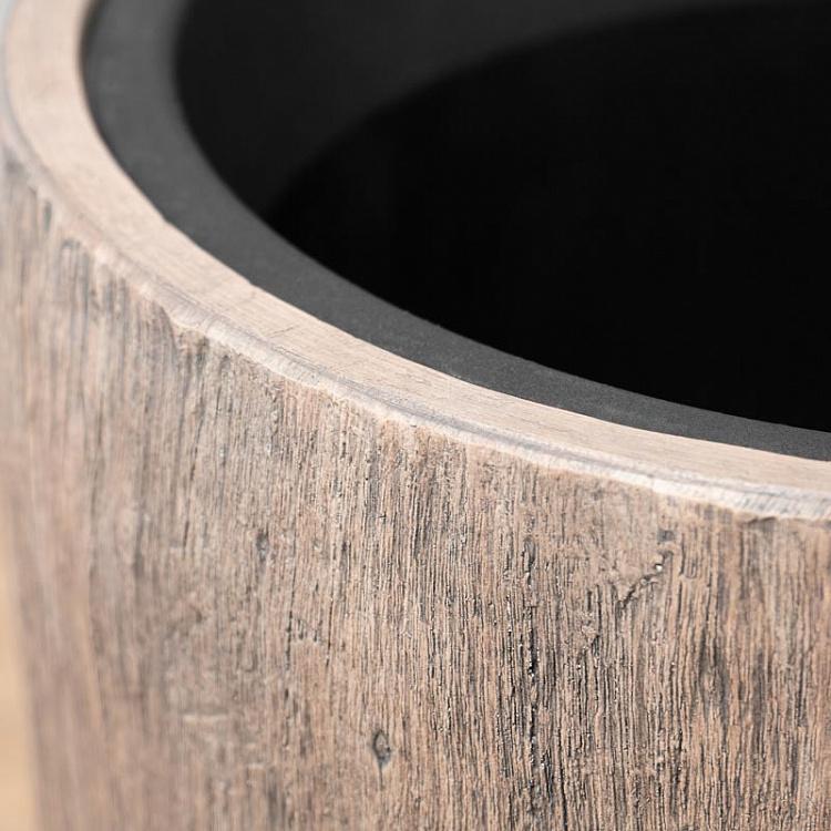 Высокое кашпо Эффектори светлый дуб, L Effectory Wood Tall Pot Oak Large