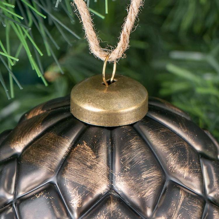 Стеклянный чёрный ёлочный шар Glass Ball Black 9 cm